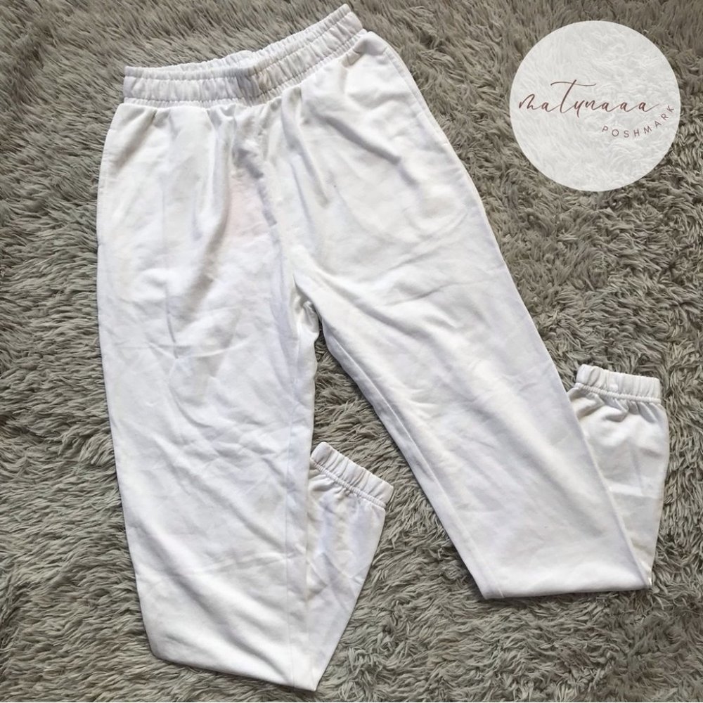 Missguided White Basic Jogger Sweatpants